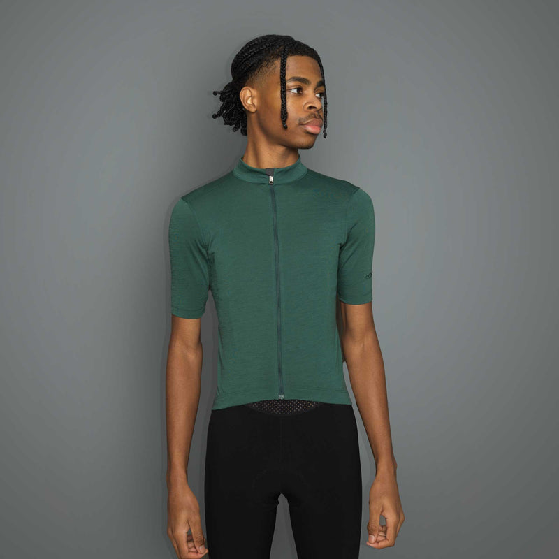 Men's Signature Merino Cycle Jersey - Forest Green - ashmei