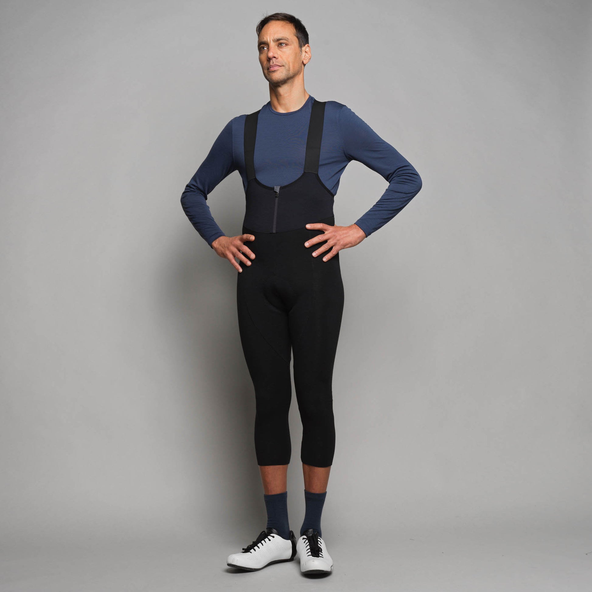 Men's Padded Thermal Merino 3/4 Bib Shorts - ashmei