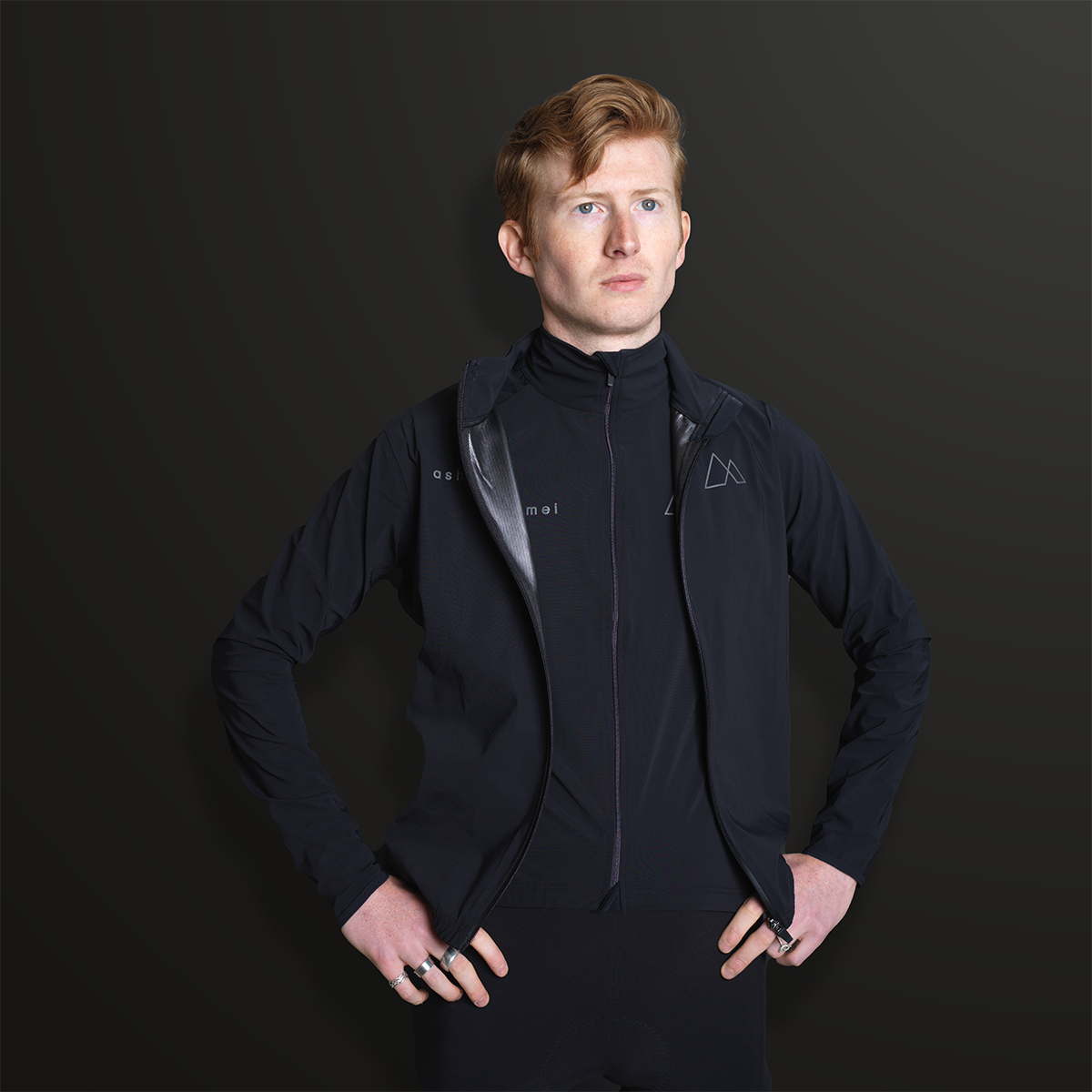 Men's Waterproof Rain Jacket - Black - ashmei