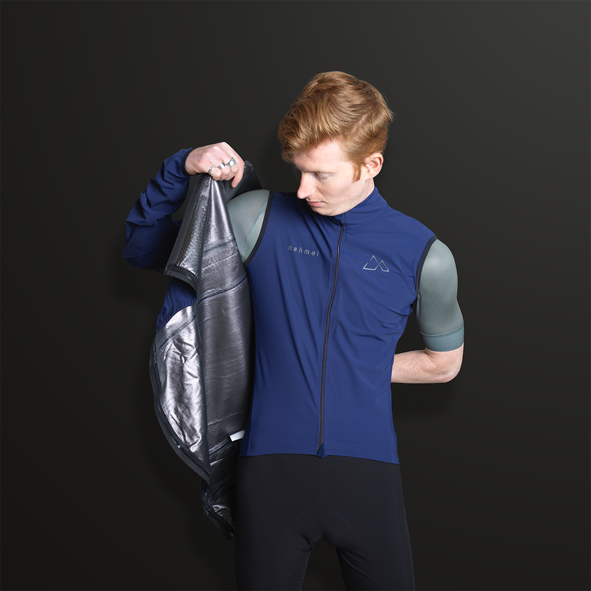 Men's Waterproof Gilet - Blue - ashmei