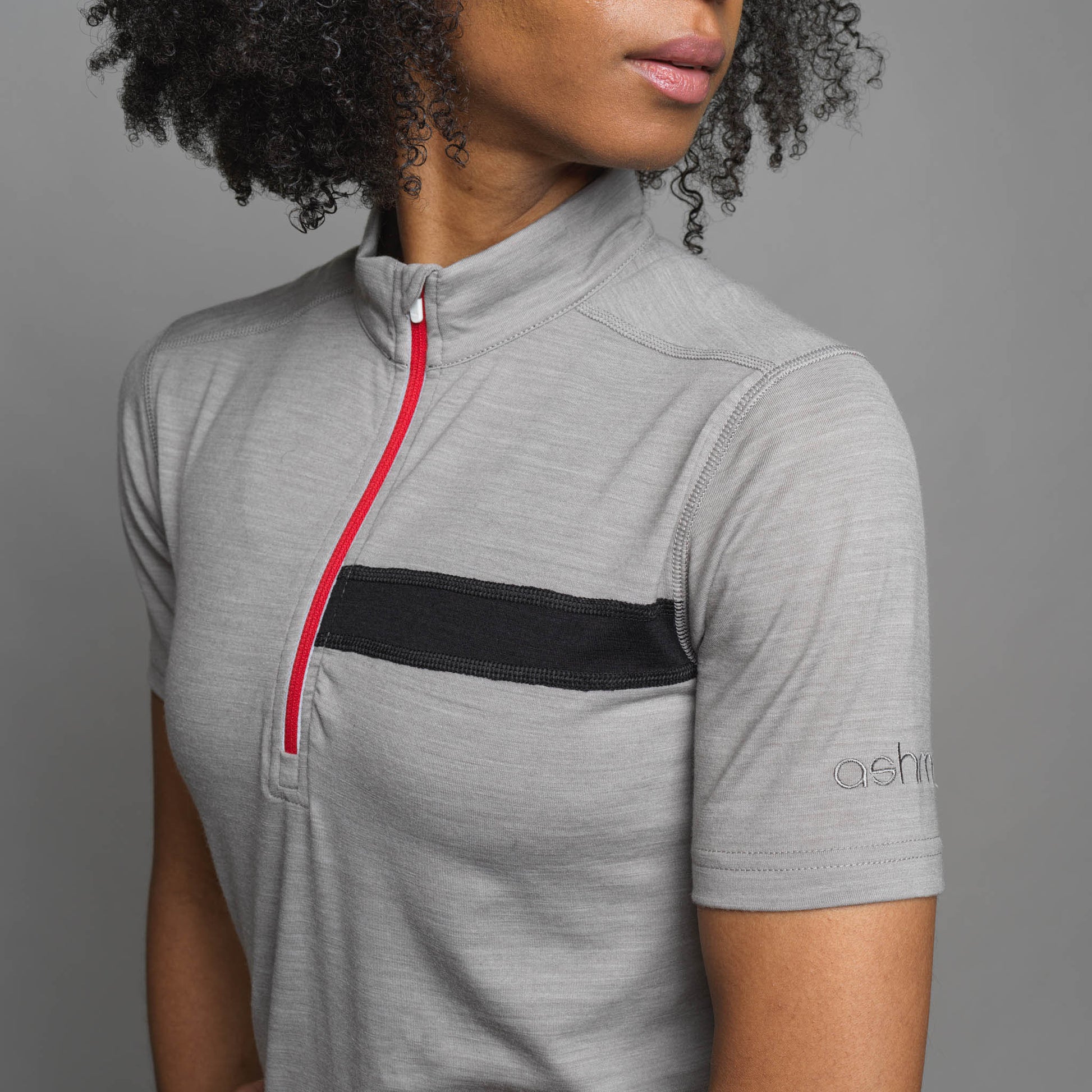 Women's Short Sleeve Merino Zip Top - ashmei