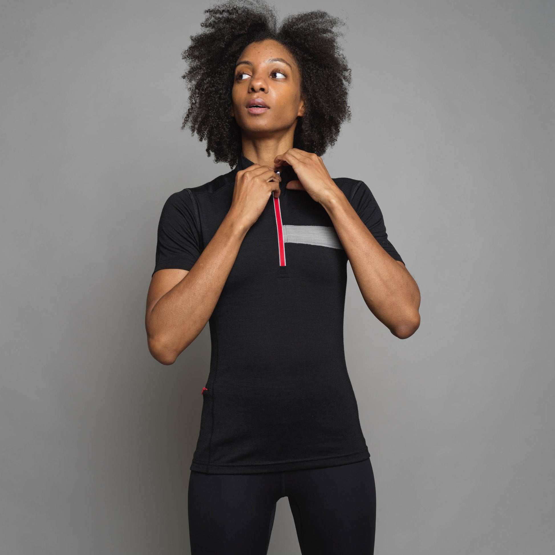 Women's Short Sleeve Merino Zip Top - ashmei
